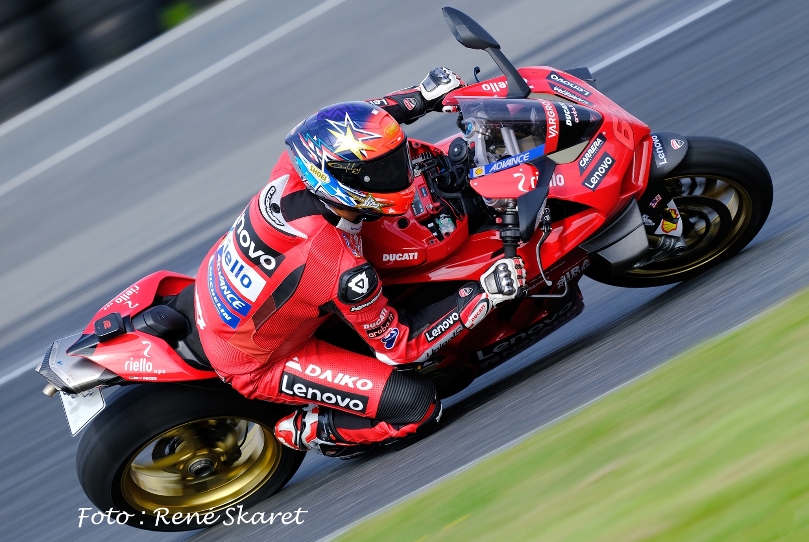Group of motorcycle racers on track